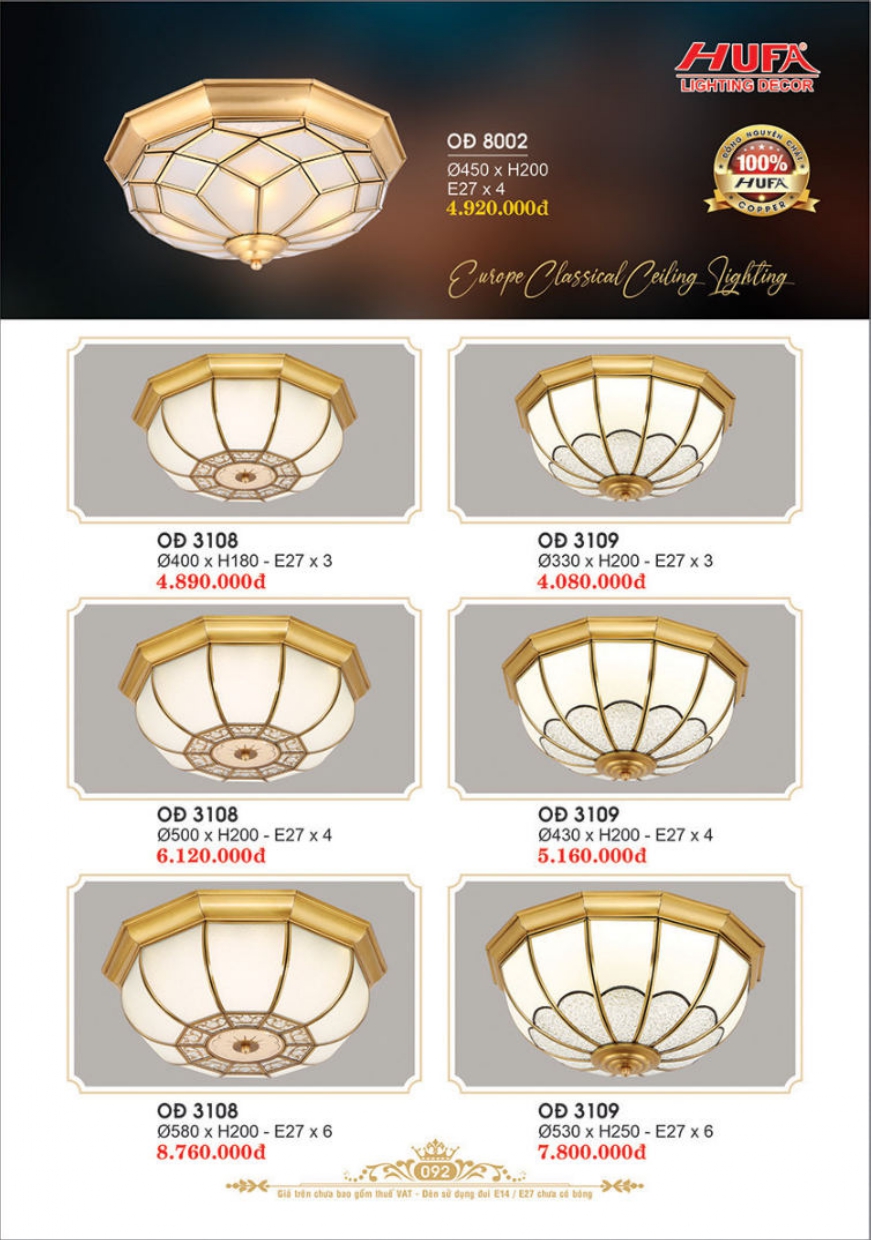 Bảng giá đèn trang trí HUFA